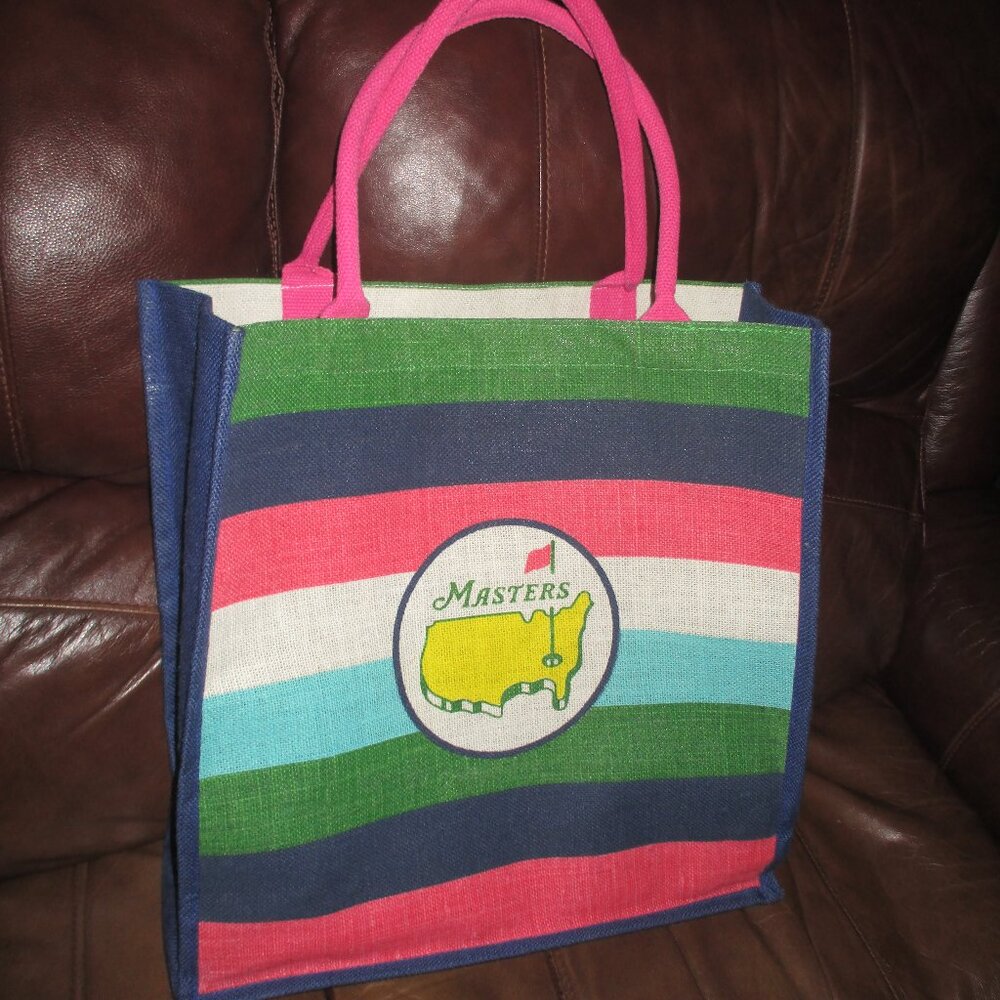 Masters Burlap  tote stripe